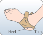 1. Place the supporter around the heel.